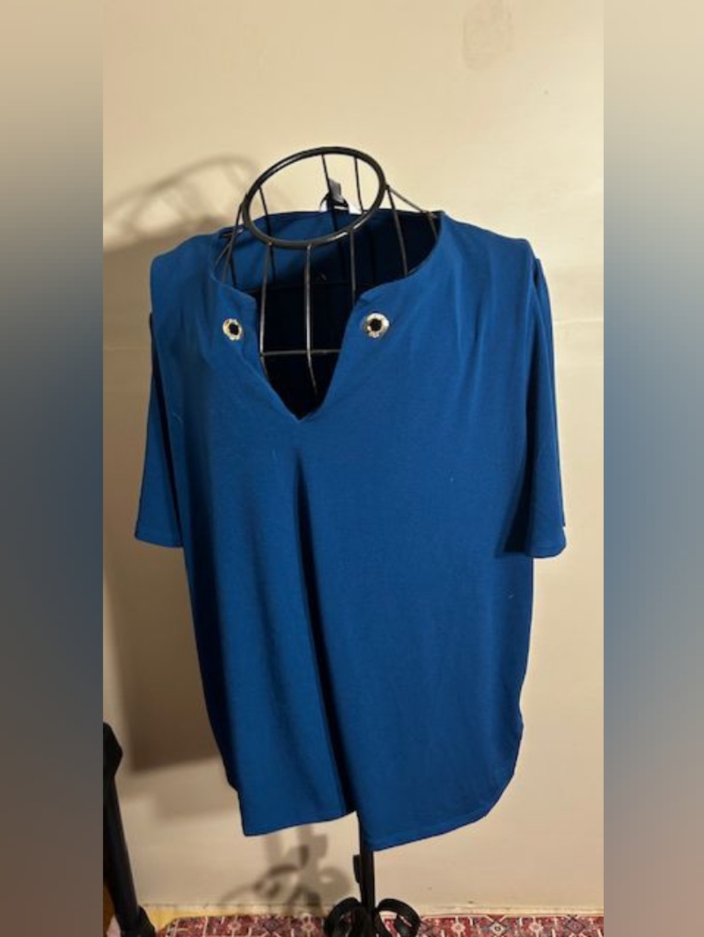 🍋‍🟩 size 2x 2 x xxl womens blue  shirt casual dress blouse